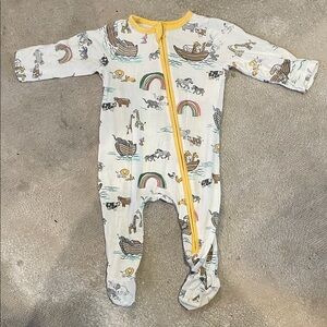 Mud Pie bamboo Animal and Rainbow Print Kids Footie